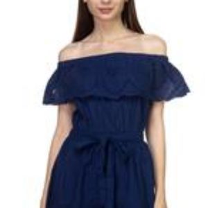 Off Shoulder Floral Embroidered Romper